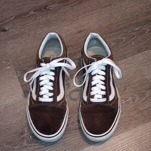 Vans Women's Brown and White Sneakers